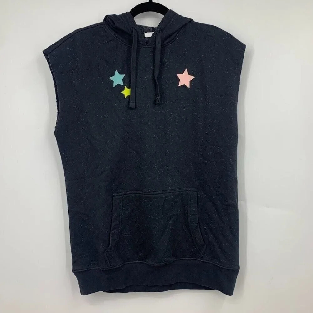 BP Women's Nordstrom Gray Charcoal Be Proud 3 Stars Sleeveless Hoodie SZ‎ M NWT